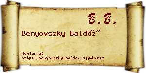 Benyovszky Baldó névjegykártya